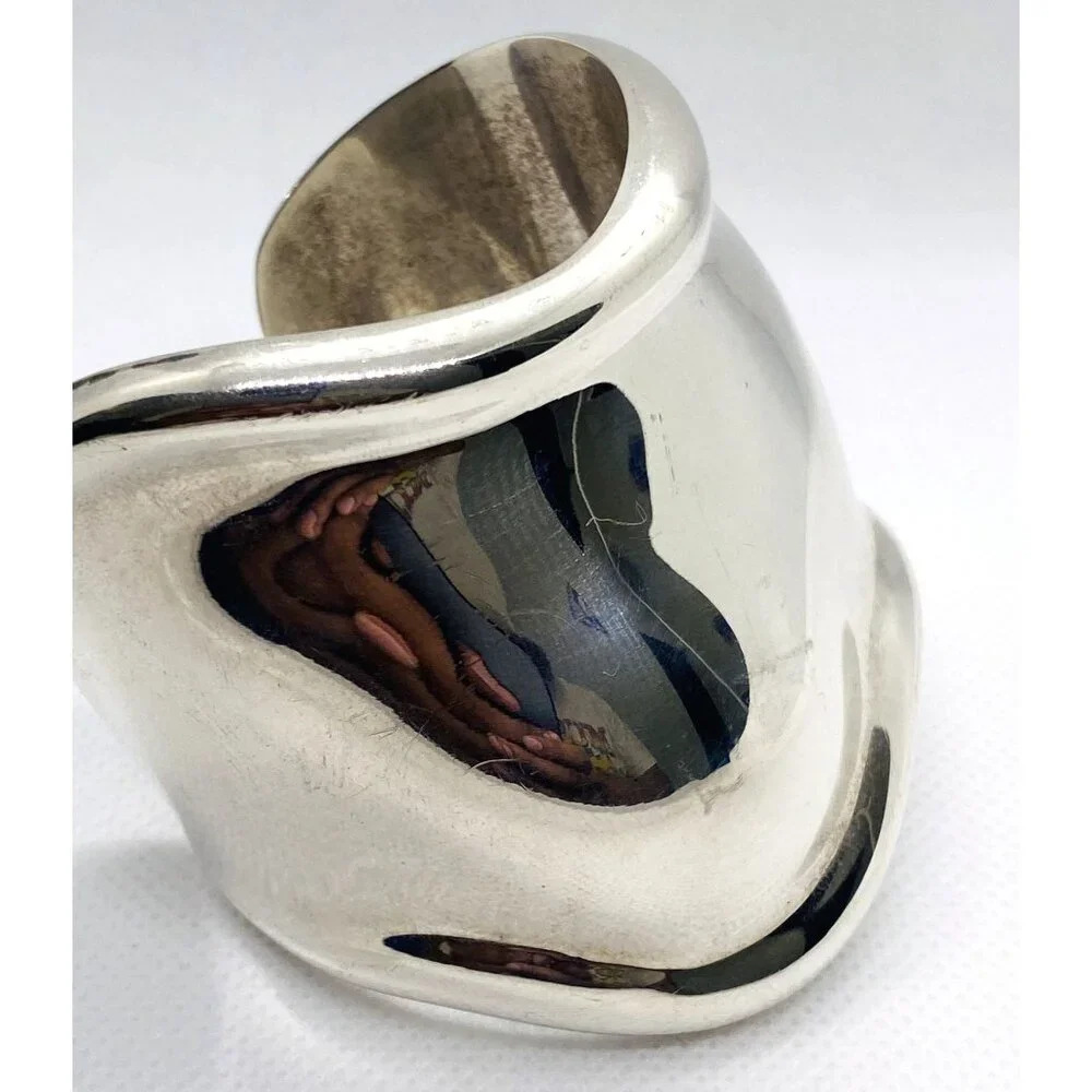 Tiffany & Co Elsa Peretti 1975 Sterling Silver 925 Bone  Cuff Bracelet Right - Picture 6 of 13